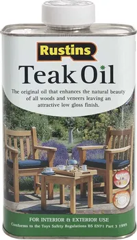 Olej na dřevo Rustins Teak Oil 1 l bezbarvý