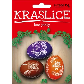 Velikonoční dekorace Barvy na vejce 3 barvy + samolepky I.Kraslice bez jehly, mix barev