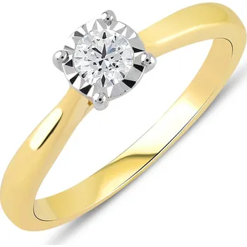 Prsten Lillian Vassago Klasický zásnubní prsten s diamantem, kombinované zlato LLV59-DR084Y Velikost prstenu: 60