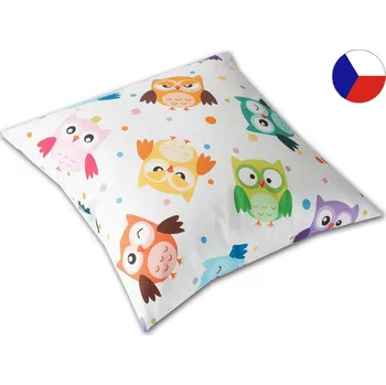 Povlak na dekorativní polštářek Dětský saténový povlak na polštář 40x40 GEON Sovičky
