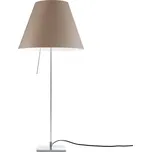 Luceplan Costanza stolní lampa D13if hliník/nugát - stínidlo - Ø 40 cm, výška 28 cm; noha - 18 x 18 cm hliník, nugátová 1 x 140 W - Doprava zdarma