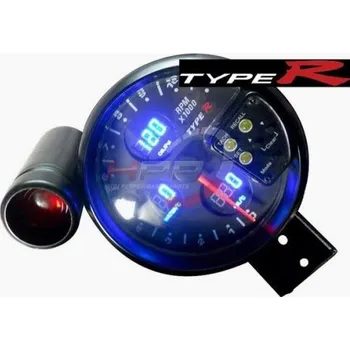 Budík Přídavný budík Type-R - tachometr (125mm) se shift lightem 4in1 - černý panel