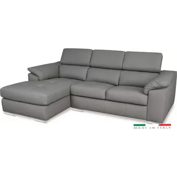 Sedací souprava Kožená rohová sedací souprava LOREN II, levá, šedá (madras - 128 grey)