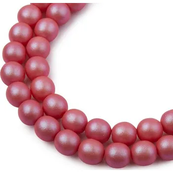 Dětské navlékací korálky Manumi České mačkané korálky Manumi 8 mm pearl red