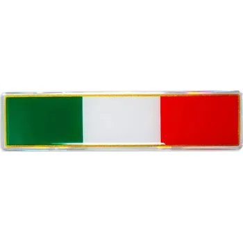 Samolepicí dekorace na vozidlo 3D samolepka s italskou vlajkou 110 x 27 mm