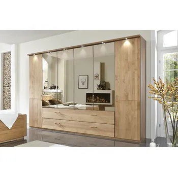 Šatní skříň Skříň se zrcadlem a LED osvětlením LIDO 2 olše