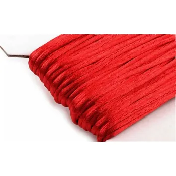 Saténová šňůra Ø2 mm červená 25m