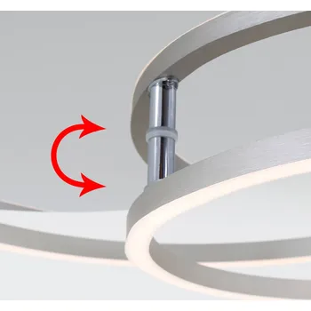 Briloner Rámové stropní svítidlo LED, stmívatelné pomocí nástěnného vypínače chrom, hliník LED 36 W celkem - Doprava zdarma