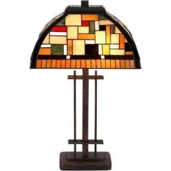 Lampička Artistar MOSAICA - Stolní lampa ve stylu Tiffany barevný, starožitně hnědý 2 x 60 W - Doprava zdarma