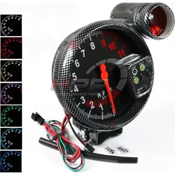 Budík Přídavný budík Type-R - tachometr (125mm) se shift lightem - černý/carbon look