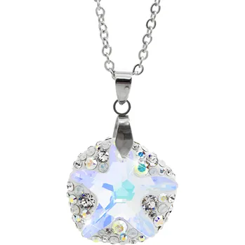 Módní doplněk JSB bijoux s.r.o. Ocelový náhrdelník s kamenem ve tvaru hvězdice doplněný krystaly Swarovski AB