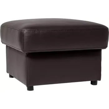 Taburet Kožený taburet Lucio, hnědá