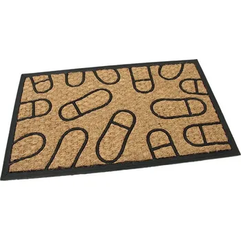 Rohožka Kokosová čisticí venkovní vstupní rohož FLOMA Rectangle - Traces - délka 45 cm, šířka 75 cm, výška 0,8 cm (89897001) FLOMAT