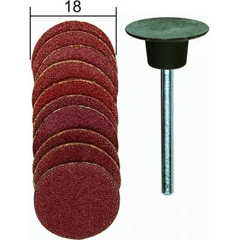 Brusný kotouč Proxxon 28982 - Pryžový talíř + brusný kotouč pr. 18mm zr. 120+150, 5+5ks + trn