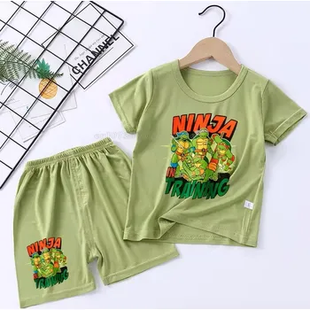 Dívčí pyžamo Želvy NINJA Letní pyžámko pro kluky - tričko + kraťásky s motivem "Želvy Ninja" - zelené Motiv: RZSG79, Velikost: 90