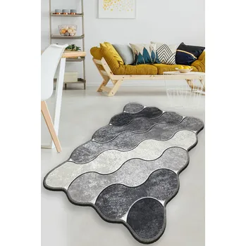 Bytový textil ASIR Koberec (120 x 180) CIRCLE kruhy – stupně šedi