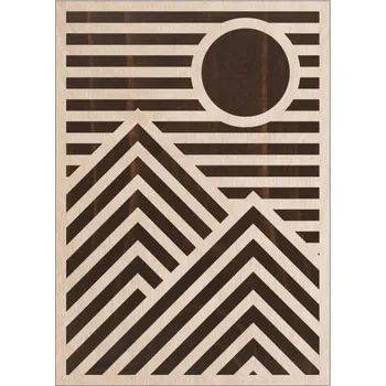 Obraz Home Deco Moderní dřevěná dekorace na zeď - Hory