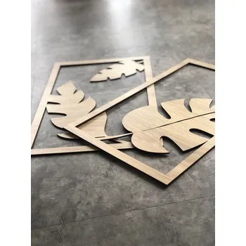 Obraz Home Deco 3D dřevěná dekorace na zeď - List Monstery 30x50cm