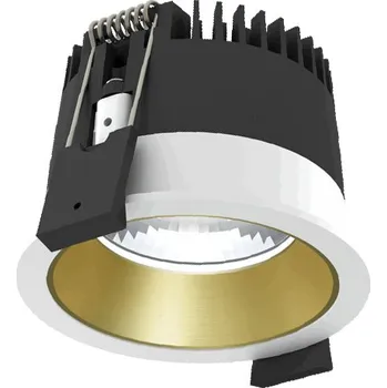 Illuxtron Zajímavé vestavné svítidlo Strada 75 LV Teplota chromatičnosti / Stmívání: TW 2700-6500 Kelvinů / Stmívatelné DALI, Barva vnější / barva vnitřní: Bílá / Zlatá, Úhel vyzařování: 80° 856A03619Y02