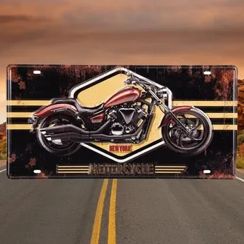Plechová cedule PLECHOVÁ CEDULE MOTORCYCLE 40X20 CM