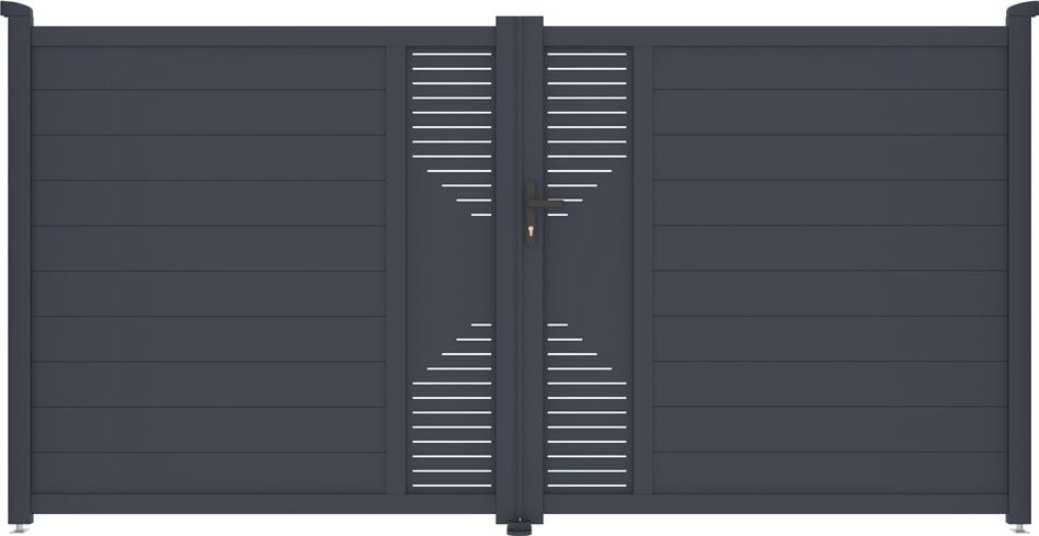 Brána G21 Marion 350x173 cm dvoukřídlá, antracitová