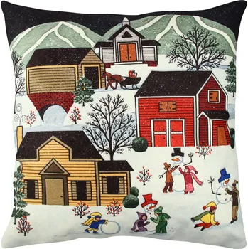 Povlak na dekorativní polštářek ASIR Polštář A11927 vesnice v zimě