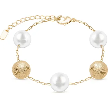 Náramek biju Pozlacený náramek 14k s perlami 2002645