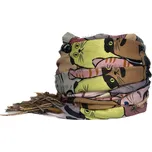 Šátek z pašmínu s veselými kočkami hnědý, VELIKOST UNI