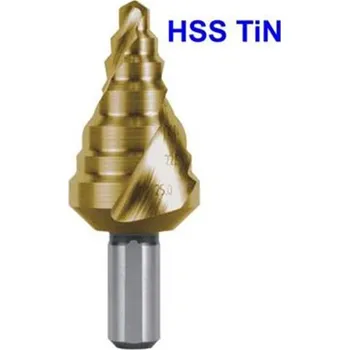 Vrták Ruko 101095T - Vrták do kovu pr. 6-25mm stupňovitý, stopka 10mm č.11, HSS TiN CBN