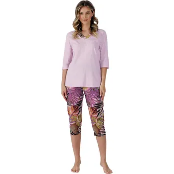 Dámské pyžamo Růžové pyžamo pro ženy s 3/4 rukávy LEVEZA, Růžová L i170_5907796582152