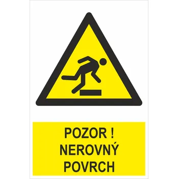 Značení Pozor! Nerovný povrch ISO 7010 samolepící vinylová fólie 200x150 mm