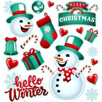 Textilní nažehlovací páska Nažehlovací obrázky zimní sněhulák – malý arch