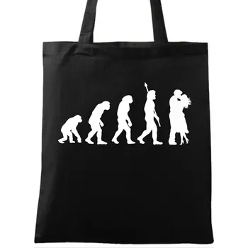 Nákupní taška Bavlněná taška Evoluce lásky (Barva: Černá)
