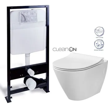 PRIM předstěnový instalační systém bez tlačítka + WC CERSANIT CLEANON CITY PRIM_20/0026 X CI1