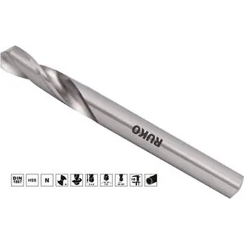 Vrták Ruko 202072 - Vrták do kovu pr. 7,2 mm délka 74/34 mm válcová stopka, krátký, DIN1897, vybrušovaný, HSS