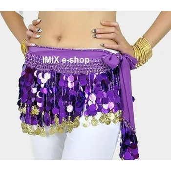 Šátek Penízkový flitrový šátek MAHAD Fialová