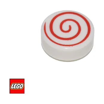 Stavebnice LEGO LEGO® Potištěné dílky LEGO Červená spirála, dekorace 1x1 Potištěná Kruhová Dlaždice 98138pb013