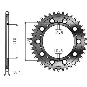 Řetězová sada pro motocykl SUNSTAR ZADNÍ ŘETĚZOVÉ KOLO 4448 45 / 408 HONDA CBR 600F '91-'96, CBF 1000 '06-'10, 1100 XX '97-'07 (SC35) (JTR1871.45) (JTR302.45) (ŘETĚZ 530)