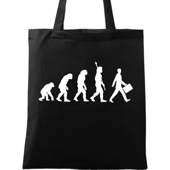 Bavlněná taška Evoluce kapitalismu (Barva: Černá)