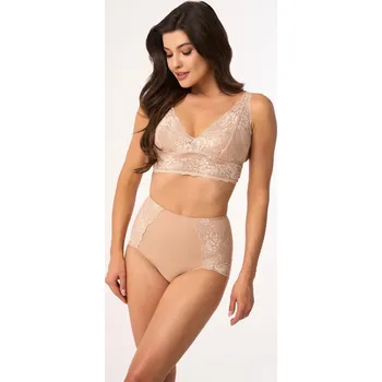 Kalhotky Krajkové kalhotky s vysokým pasem Babell BBL 204 Velikost: 3XL, Barva: Béžová