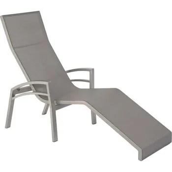 Zahradní lehátko Stern Sklopné lehátko s područkami Balance, Stern, 160x70x115 cm, rám lakovaný hliník bílý (white), výplet textilen stříbrný (silver)