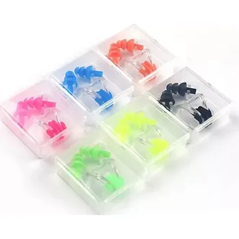 Špunt do uší Silikonové špunty do uší a nosní klip na plavání