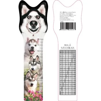 pravítka Impap Pravítko 10 cm 3D obrázek s násobilkou - 027 husky - 2 POSLEDNÍ KUSY -