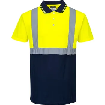 Pánské tričko PORTWEST Polokošile Two-Tone S479, krátký rukáv, reflexní POR-S479YNRXL XL Žlutá/navy
