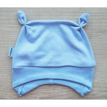 Kojenecké oblečení AMÁLKA Bavlněná, zavazovací čepička, modrá Velikost: 74-80