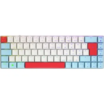 Klávesnice Cherry MX-LP 2.1 Compact Wireless (weiß/mehrfarbig, DE-Layout, Cherry MX Low Profile RGB Speed) (G80-3860LVADE-0)