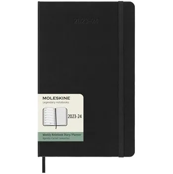Diář Moleskine - 18měsíční plánovací zápisník 2023-2024 tvrdý černý L