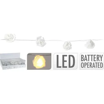 Vánoční světelný řetěz Mondex Světelný LED řetěz ROSA 2 m 20 LED teplá bílá