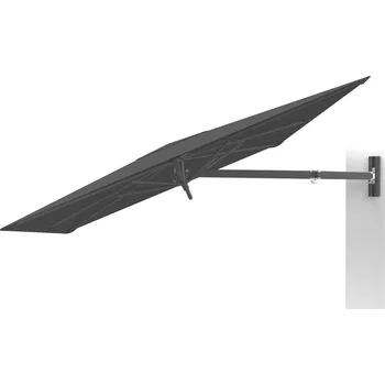 Slunečník Umbrosa Stěnový slunečník Paraflex UX, Umbrosa, čtvercový 230x230 cm, rám hliník Black (RAL 9005), potah Colorum akryl 260 g/m2 barva Black, vč. ramena NEO pro uchycení na stěnu