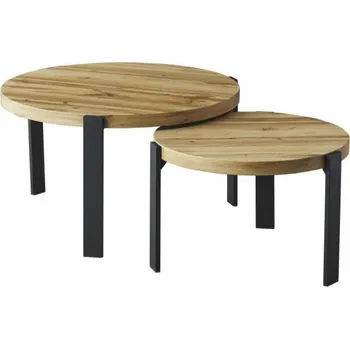 Konferenční stolek Set konferenčních stolků dub artisan/černá POLO
